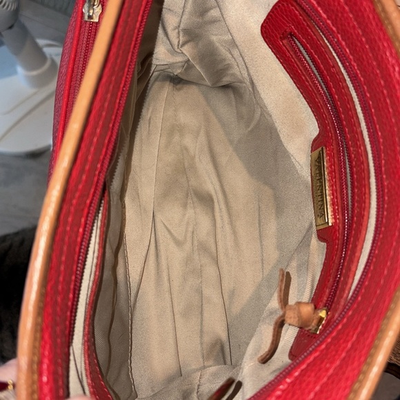 Valentina   Crossbody  shoulder bag, pebbled leather  holiday Red  goldtone HW - Picture 14 of 17